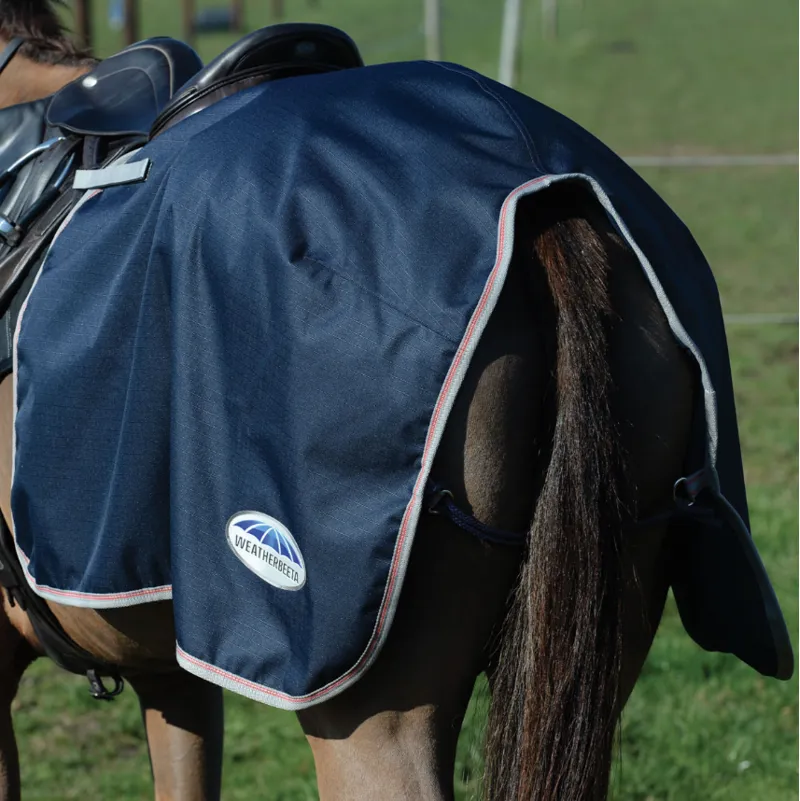 Weatherbeeta Essential Fleece Lined Quarter Sheet Navy/Silver/Red